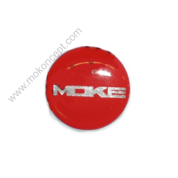 Monogramme adhesif centre de jante Moke rouge